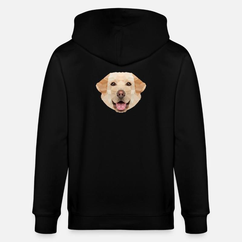 Labrador Polygon Hund - Stanley/Stella Unisex Bio-Kapuzenjacke CULTIVATOR  - Schwarz