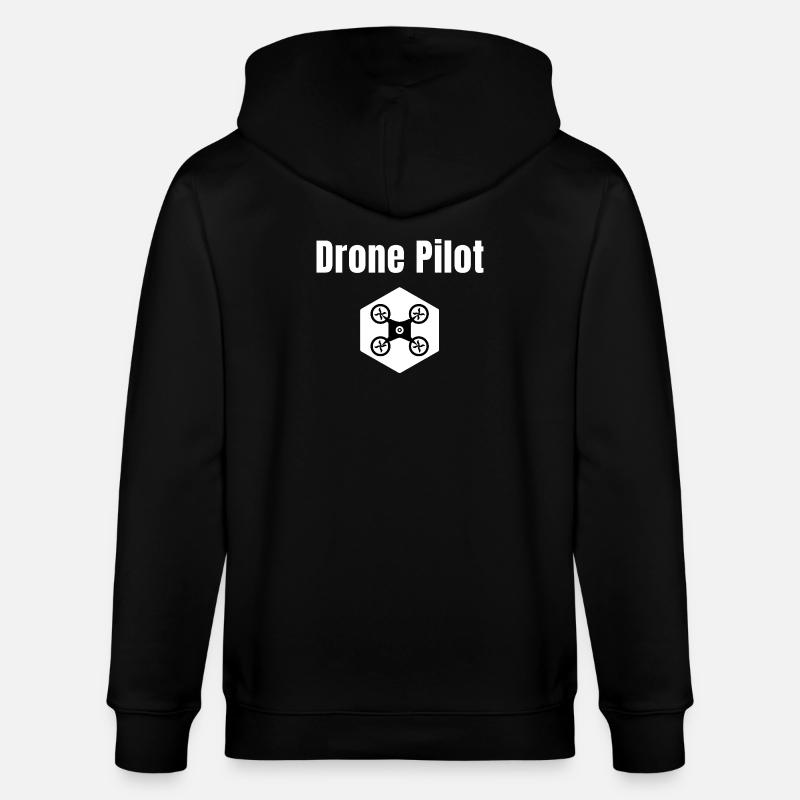 Drone Pilot Hex Tee - Stanley/Stella CULTIVATOR Unisex Organic Hooded Jacket - black