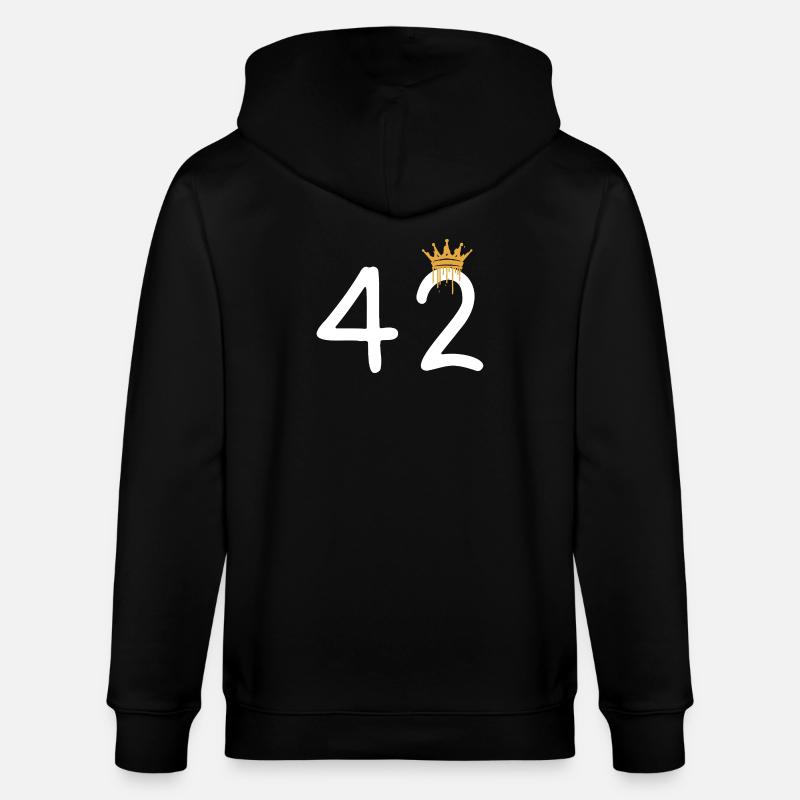 Graffiti numéro 42 avec couronne - Veste à capuche bio CULTIVATOR Stanley/Stella Unisexe - noir