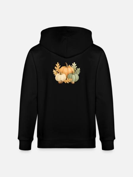  Kürbisse, Eichenlaub & Eicheln - Stanley/Stella Unisex Bio-Kapuzenjacke CULTIVATOR  - Schwarz