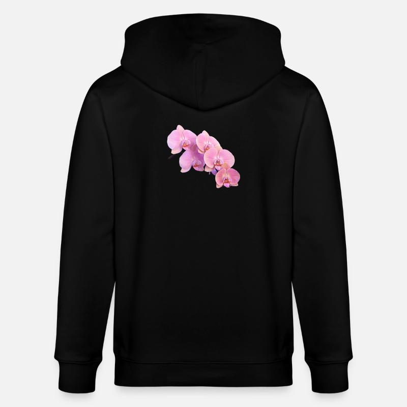 Rosa Orchidee Isolierte Clipart - Stanley/Stella Unisex Bio-Kapuzenjacke CULTIVATOR  - Schwarz