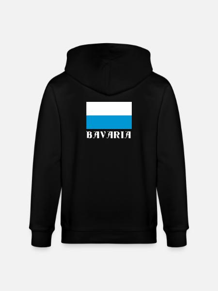 Bavaria Flag with Gothic Text - Stanley/Stella CULTIVATOR  Unisex Organic Hooded Jacket - black