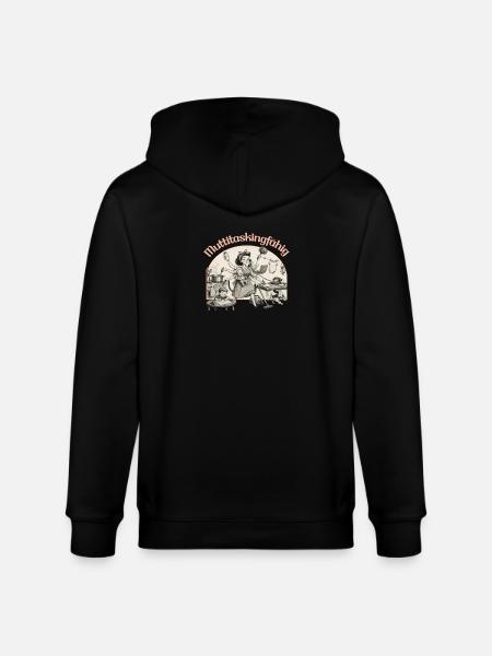 Multitasking? Nein. Muttitasking - Chaos? Läuft! - Stanley/Stella Unisex Bio-Kapuzenjacke CULTIVATOR  - Schwarz