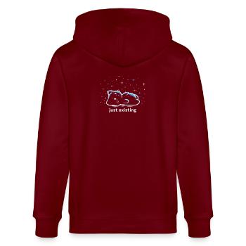 Just Existing - Stanley/Stella CULTIVATOR  Unisex Organic Hooded Jacket - burgundy - Back - Anna (173cm)