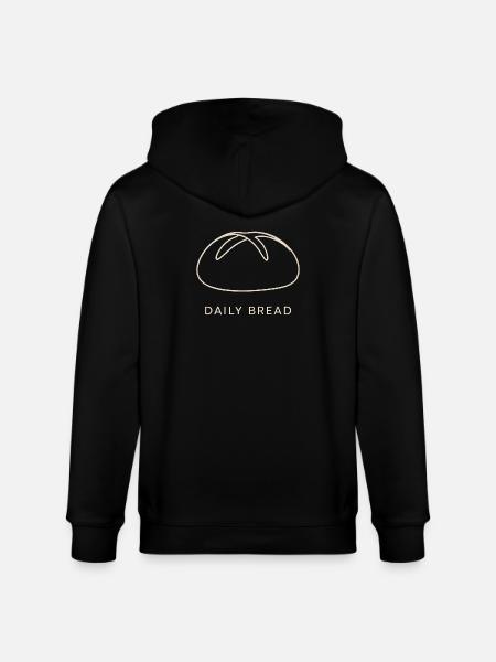 Daily Bread: Minimales Laib-Linienbild - Stanley/Stella Unisex Bio-Kapuzenjacke CULTIVATOR  - Schwarz