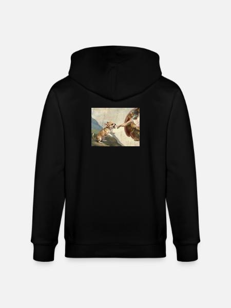 Dog God Hand Chihuahua Dogs meme - Stanley/Stella CULTIVATOR Unisex Organic Hooded Jacket - black