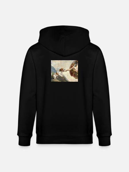 Dog God Hand Beagle Dog meme - Stanley/Stella CULTIVATOR  Unisex Organic Hooded Jacket - black