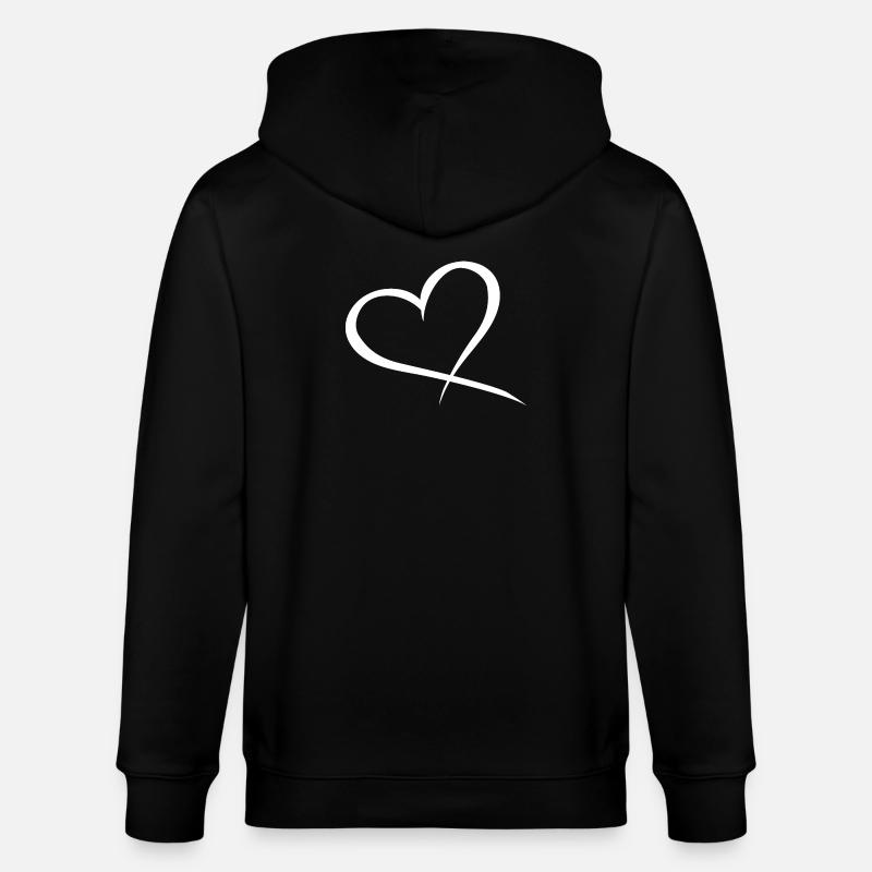 Amour de conception de coeur - Veste à capuche bio CULTIVATOR Stanley/Stella Unisexe - noir