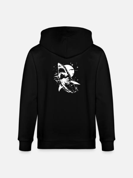 Shark Moon Stars - Stanley/Stella CULTIVATOR Unisex Organic Hooded Jacket - black