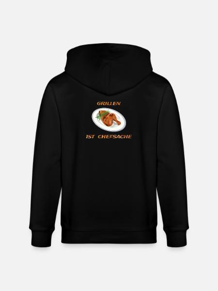 Hähnchen Grillen - Stanley/Stella Unisex Bio-Kapuzenjacke CULTIVATOR  - Schwarz