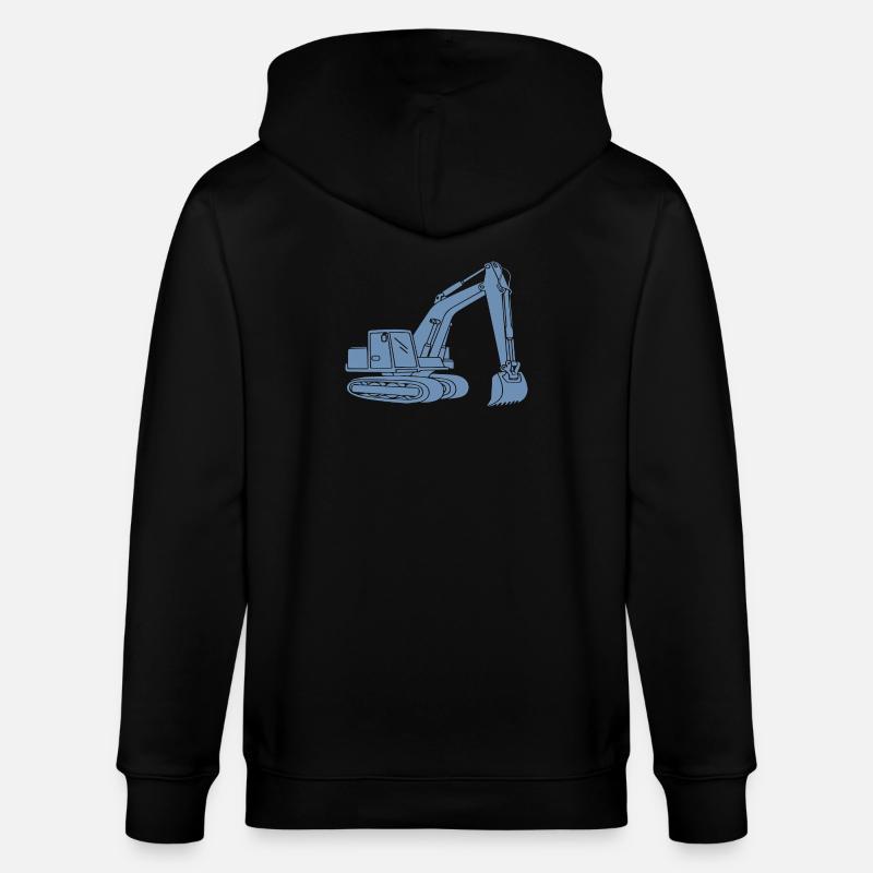Bagger Silhouette Baugeräteführer Tiefbau - Stanley/Stella Unisex Bio-Kapuzenjacke CULTIVATOR  - Schwarz