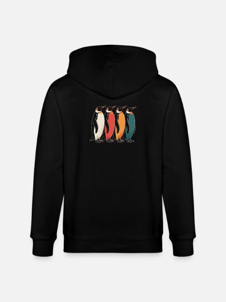 Farbenfrohe Pinguine - Stanley/Stella Unisex Bio-Kapuzenjacke CULTIVATOR - Schwarz