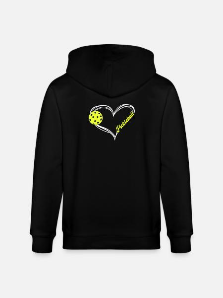 Pickleball Heart Neon Love - Stanley/Stella CULTIVATOR Unisex Organic Hooded Jacket - black