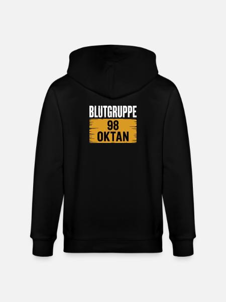 Blutgruppe 98 Oktan - Benzin Design - Stanley/Stella Unisex Bio-Kapuzenjacke CULTIVATOR  - Schwarz