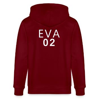 Dschungel 2026 Karneval Kostüm Eva - Stanley/Stella Unisex Bio-Kapuzenjacke CULTIVATOR  - Burgunderrot - Hinten - Anna (173cm)