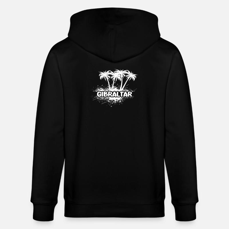 Gibraltar Palmen Splash Logo - Stanley/Stella Unisex Bio-Kapuzenjacke CULTIVATOR - Schwarz