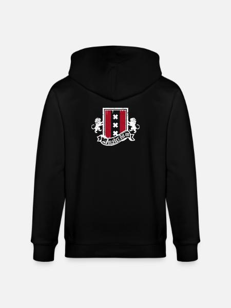 Amsterdam Crest Heraldry Lions - Stanley/Stella CULTIVATOR  Unisex Organic Hooded Jacket - black