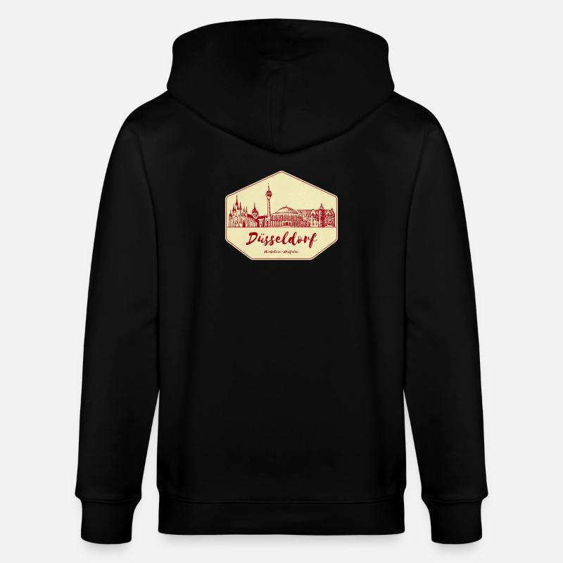 Badge Skyline de Düsseldorf - Veste à capuche bio CULTIVATOR Stanley/Stella Unisexe - noir
