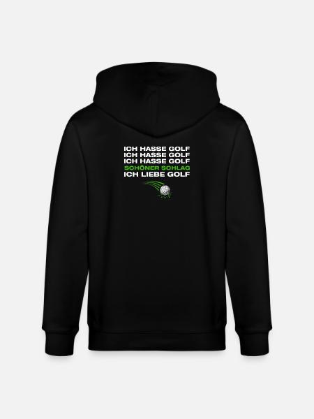 I love golf golfer golfing - Stanley/Stella CULTIVATOR  Unisex Organic Hooded Jacket - black