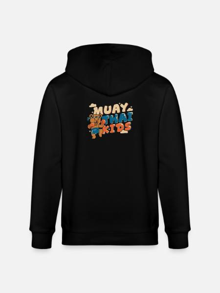 Muay Thai Kids – Boxing Bear - Stanley/Stella CULTIVATOR Unisex Organic Hooded Jacket - black