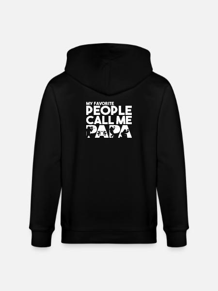 Favorite People Call Me Papa Paintball Dad - Stanley/Stella CULTIVATOR Unisex Organic Hooded Jacket - black
