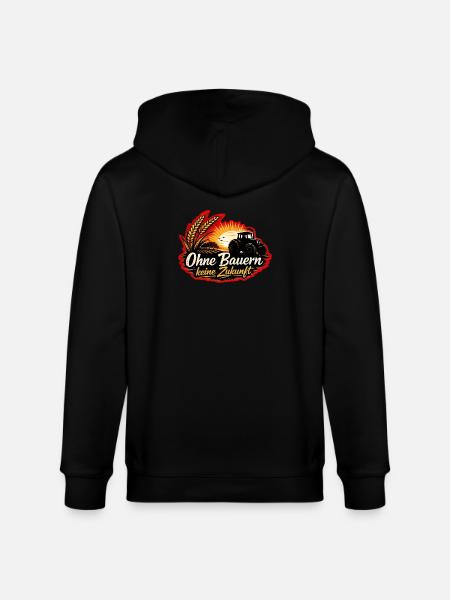 No future without farmers-agriculture-tractor - Stanley/Stella CULTIVATOR Unisex Organic Hooded Jacket - black