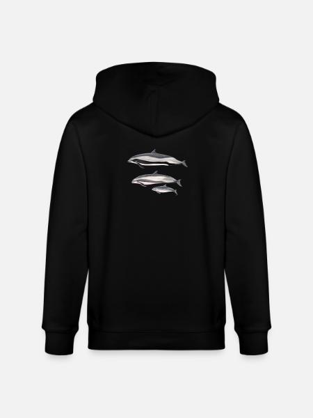Fraser dolphin - Fraser's dolphin - Dauphin - Stanley/Stella CULTIVATOR  Unisex Organic Hooded Jacket - black