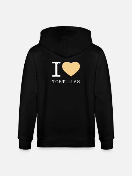 I LOVE TORTILLAS - Stanley/Stella CULTIVATOR  Unisex Organic Hooded Jacket - black