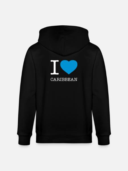 I love Caribbean Karibik - Stanley/Stella CULTIVATOR Unisex Organic Hooded Jacket - black