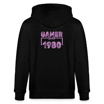 1980 - Stanley/Stella Unisex Bio-Kapuzenjacke CULTIVATOR  - Schwarz - Hinten - Anna (173cm)