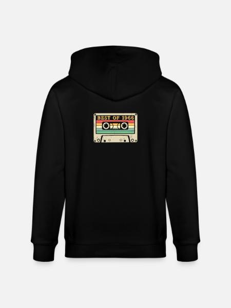 Best of 1966 Retro Cassette 60th Birthday - Stanley/Stella CULTIVATOR  Unisex Organic Hooded Jacket - black