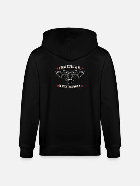 Why we ride motorcycles, - Stanley/Stella CULTIVATOR  Unisex Organic Hooded Jacket - black