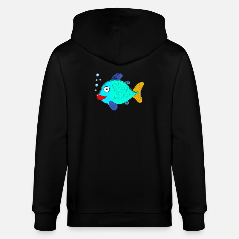 Poisson avec bulles - Veste à capuche bio CULTIVATOR Stanley/Stella Unisexe - noir