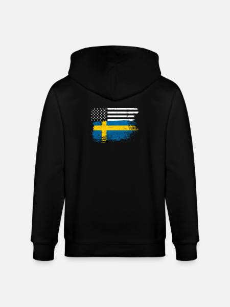 Flag Fusion: US Nordic Brush - Stanley/Stella CULTIVATOR  Unisex Organic Hooded Jacket - black