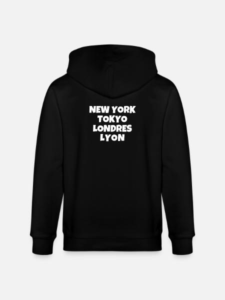 Lyon, French City, Rhône-Alpes - Stanley/Stella CULTIVATOR Unisex Organic Hooded Jacket - black