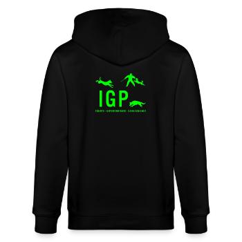IGP Hundesport - Gruen - Stanley/Stella Unisex Bio-Kapuzenjacke CULTIVATOR  - Schwarz - Hinten - Anna (173cm)