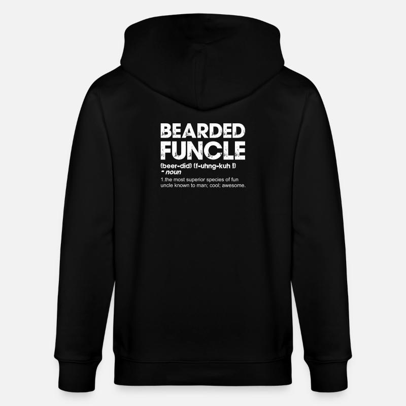 Bärtiger Funcle Fette Typografie - Stanley/Stella Unisex Bio-Kapuzenjacke CULTIVATOR  - Schwarz