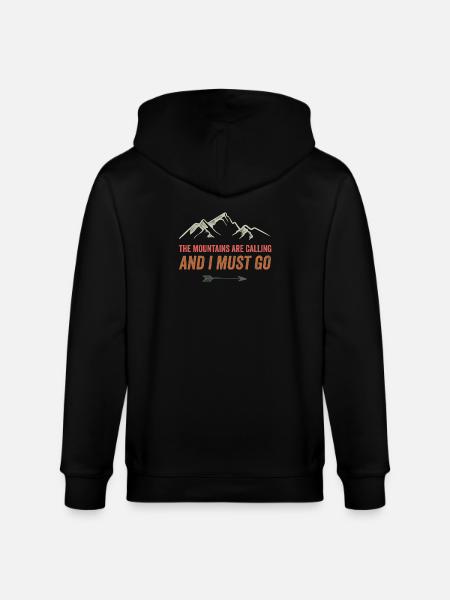 Fjell kaller og jeg må gå - Stanley/Stella CULTIVATOR økologisk unisex hettejakke - svart