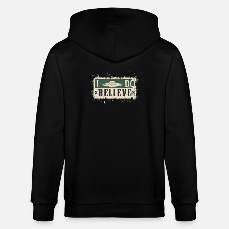 Ich glaube an UFOs - Stanley/Stella Unisex Bio-Kapuzenjacke CULTIVATOR  - Schwarz