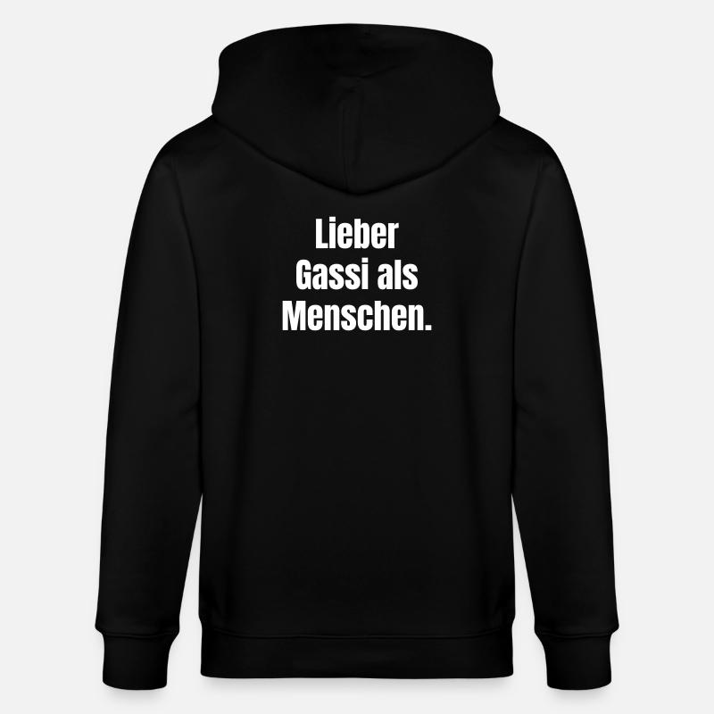 Lieber Gassi als Menschen Spruch - Stanley/Stella Unisex Bio-Kapuzenjacke CULTIVATOR  - Schwarz