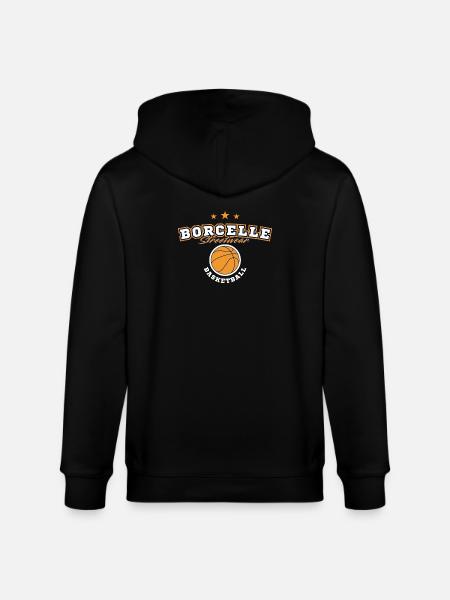 Borcellle Basketball Streetwear - Stanley/Stella CULTIVATOR Unisex Organic Hooded Jacket - black