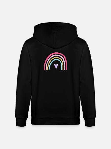 Rainbow pastel pink purple - Stanley/Stella CULTIVATOR Unisex Organic Hooded Jacket - black
