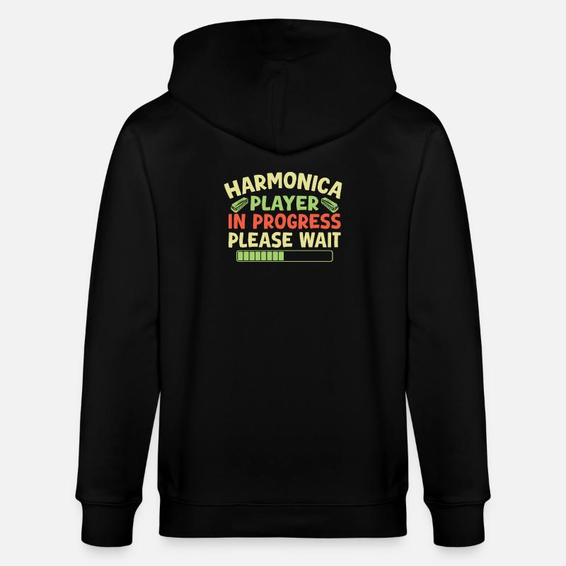 Funny Harmonica Player In Progress Harmonica - Stanley/Stella Unisex Bio-Kapuzenjacke CULTIVATOR - Schwarz