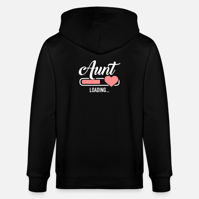 Aunt Loading Heart Graphic - Stanley/Stella CULTIVATOR  Unisex Organic Hooded Jacket - black