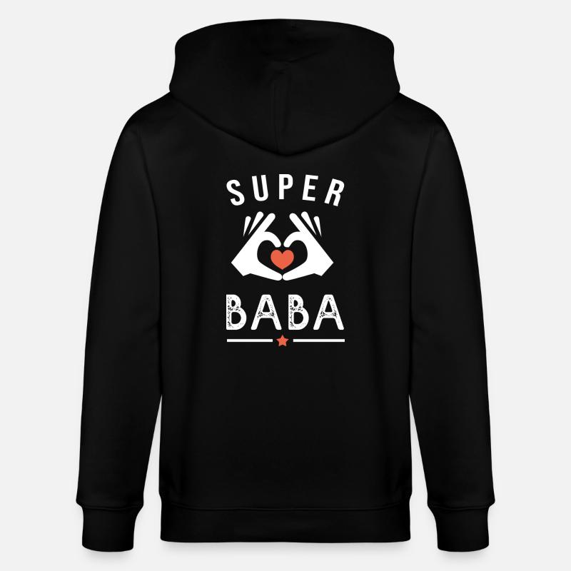 super baba gift baba - Stanley/Stella CULTIVATOR  Unisex Organic Hooded Jacket - black