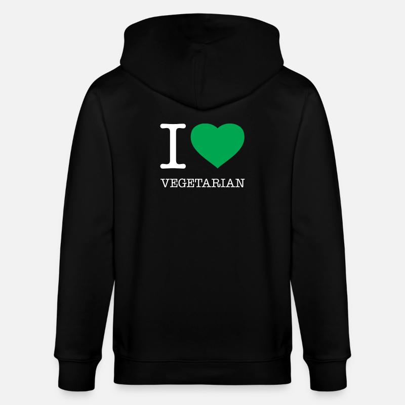 J’ADORE LE VÉGÉTARISME - Veste à capuche bio CULTIVATOR Stanley/Stella Unisexe - noir