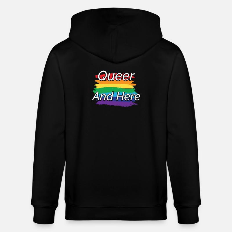Fierté queer : design arc-en-ciel - Veste à capuche bio CULTIVATOR Stanley/Stella Unisexe - noir