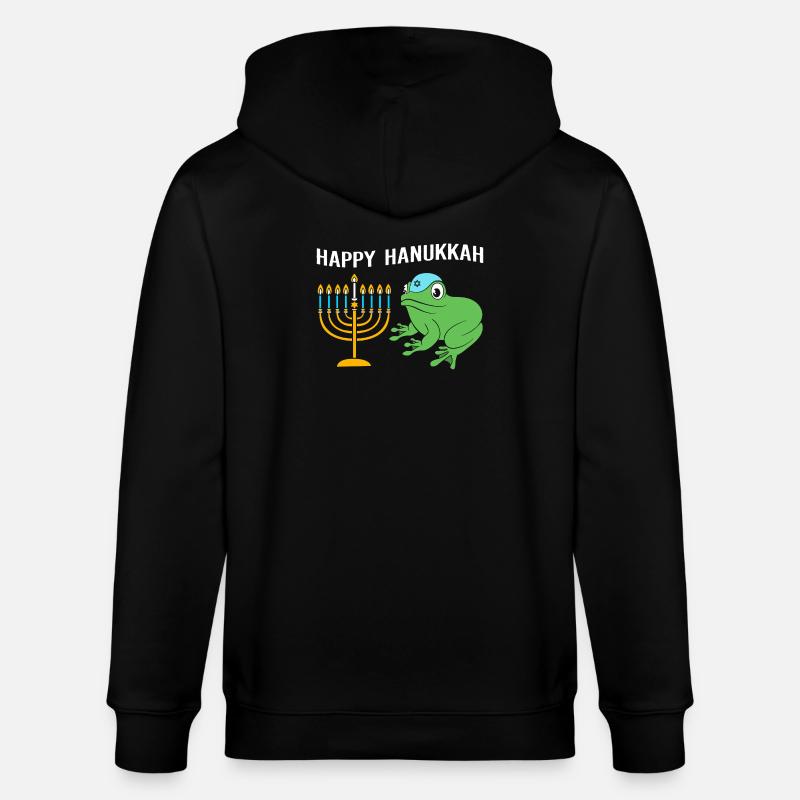 Hanoukka Hanoukka Hanoukka Grenouille - Veste à capuche bio CULTIVATOR Stanley/Stella Unisexe - noir