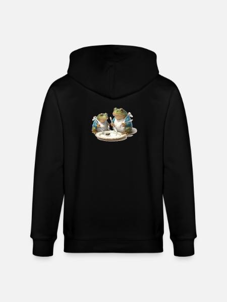 Frosch-Dinner: Fliege am Teller - Stanley/Stella Unisex Bio-Kapuzenjacke CULTIVATOR  - Schwarz