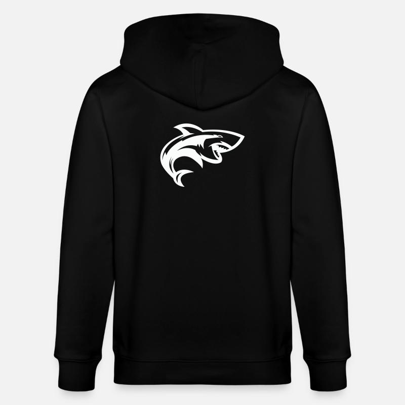Tête de requin stylisée - Veste à capuche bio CULTIVATOR Stanley/Stella Unisexe - noir